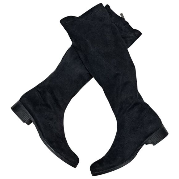 Bussola Siena Whimsygoth Microtec Soft Suede Goth Riding Boots 39 US 8-8:5 Black - Picture 1 of 17